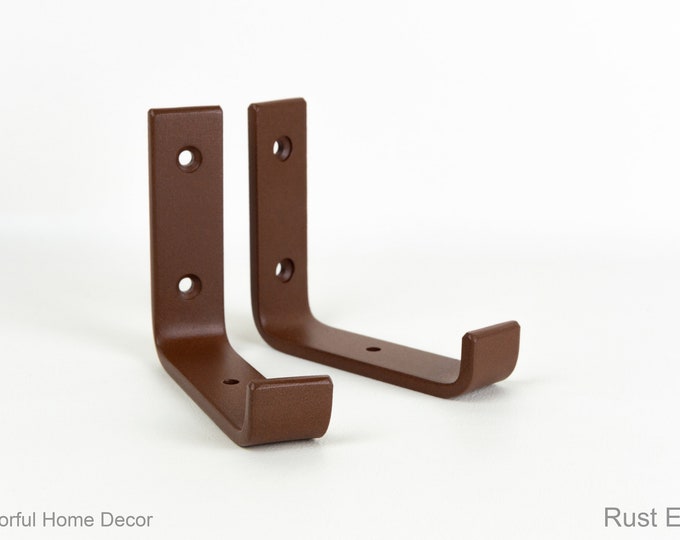 Floating Rustic Shelf Bracket - Colorful Heavy Duty Steel Bracket - Free Shipping - Rust Effect Finish
