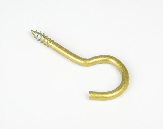 1-5 Wall Hooks, Wall Shelf Hooks, Coat Hooks, Hanging Hooks, Threaded Hook, Gold Brass Hook