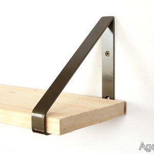 Metal Shelf Bracket - Color Pictured Aged Brass - Heavy Duty Bracket - Triangle Bracket - Steel Bracket - Bracket