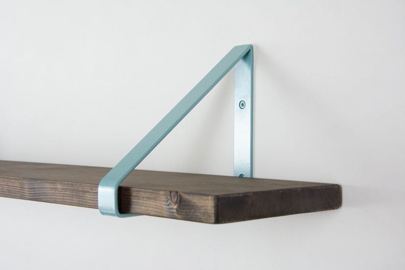 Handmade Triangle Shelf Bracket - Color Pictured Pearl Pastel Blue - Colorful Wall Mounting Bracket for Shelf image 3