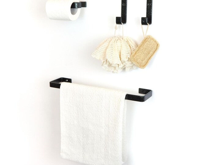 Bathroom Accessories Set – Toilet Paper Holder, Towel Holder & Hooks for Perfect Bathroom Decor, Color Pictured - Antique Green