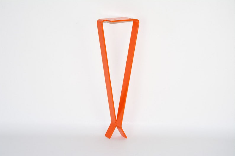 End Table Legs, Metal Table Legs, DIY Table legs, Small Dining Table Legs, Metal Desk Leg, Orange Matte Color Orange Matte