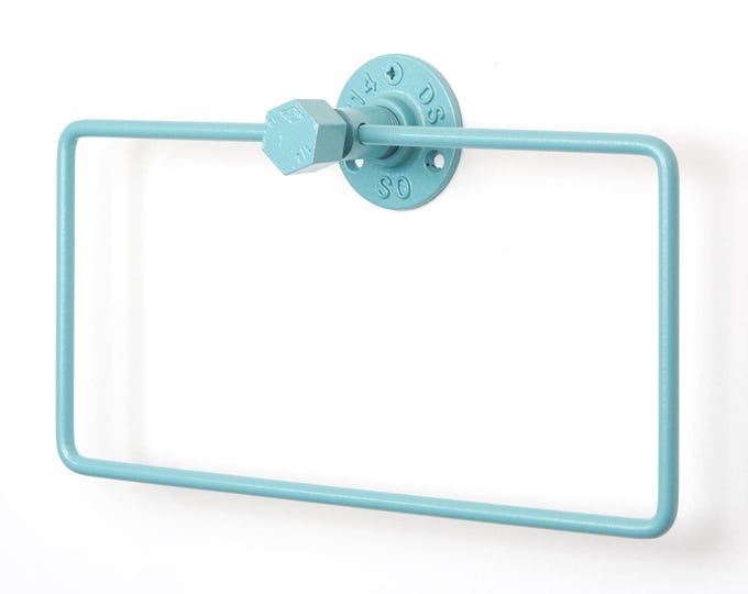 Towel Holder Ring, Modern Bathroom Decor, Chic Towel Holder, Stylish Home Accessories, Color Pictured - Pearl Pastel Blue