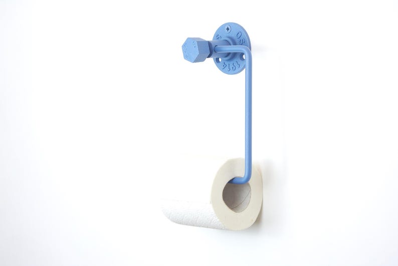 Toiletrolhouder, elegante wandhouder voor efficiënte badkameropslag, kleur afgebeeld zandstructuur blauw afbeelding 3