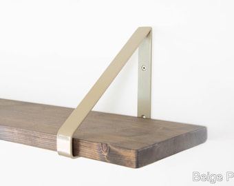 Metall Regalhalterung - Beige Perle Farbe - Stabile Stahlhalterung - Dreieckswinkel - Wandkonsole