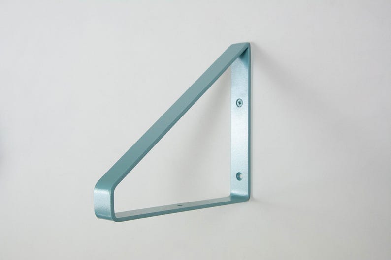 Handmade Triangle Shelf Bracket - Color Pictured Pearl Pastel Blue - Colorful Wall Mounting Bracket for Shelf image 8