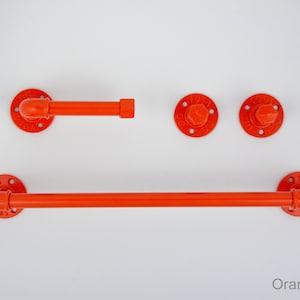 Set di 4 accessori da bagno in stile rustico, portasciugamani a forma di tubo, ganci per asciugamani rustici, arredamento rustico, set da bagno con tubi