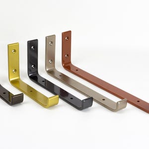 Soporte de estante industrial - Soporte de metal - Soporte de estante angular - Soportes de estante dorados