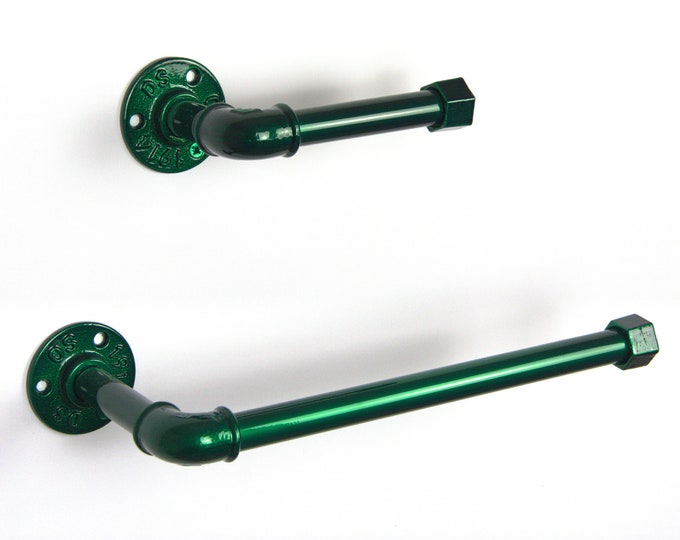 Toilet Paper Holder, Paper Towel Holder, Towel Rack, Industrial Bathroom, Space Saver, Color Pictured Candy Green