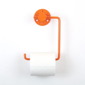 Toilet Paper Holder, Modern Wall Mount Bathroom Accessory, Color Pictured Orange Gloss