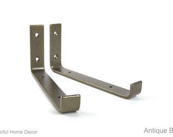 Envío gratuito - Soporte de estante flotante - Soporte de estante resistente - Soporte de estante antiguo - Latón antiguo