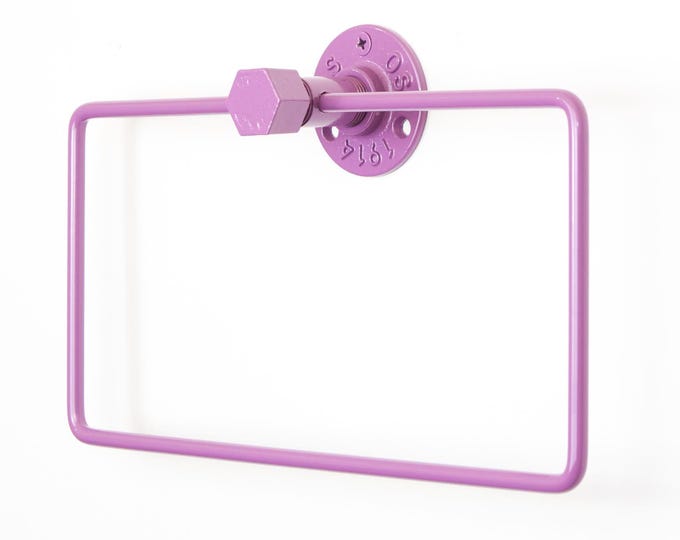 Towel Holder, Towel Hanger for Bathroom Organization, Perfect for Hand Towels, Color Pictured - Violet