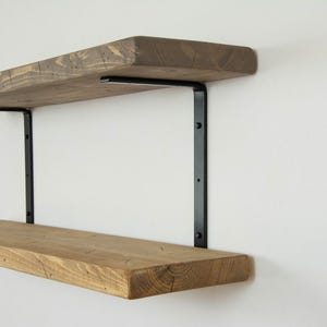 Double Shelf Steel Brackets, Powder Coated Newest U/C Shape Design - Heavy Duty Bracket, Double Shelving, Organization, Hardware Included