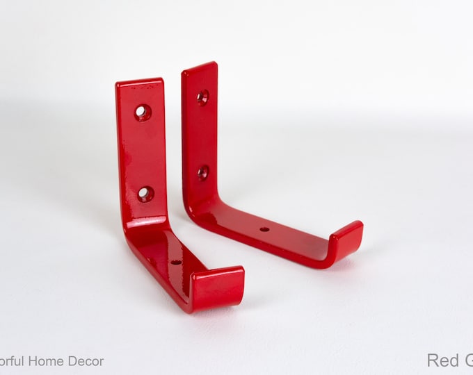 Free Shipping - Floating Shelf Bracket - Heavy Duty Shelf Bracket - Colorful Shelf Bracket - Handmade Single Bracket - Red Gloss
