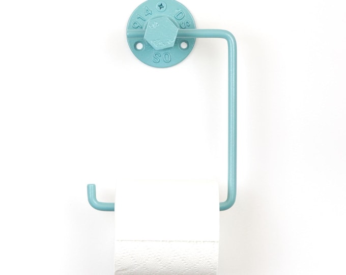 Toilet Paper Holder, Vibrant Bathroom Decor, Functional Wall Mounted Paper Holder for Unique Spaces, Color Pictured - Pearl Pastel Blue