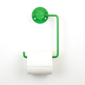 Toilet Paper Holder, Wall Mount Bathroom Accessory, Stylish & Functional Home Decor, Color Pictured Green Gloss
