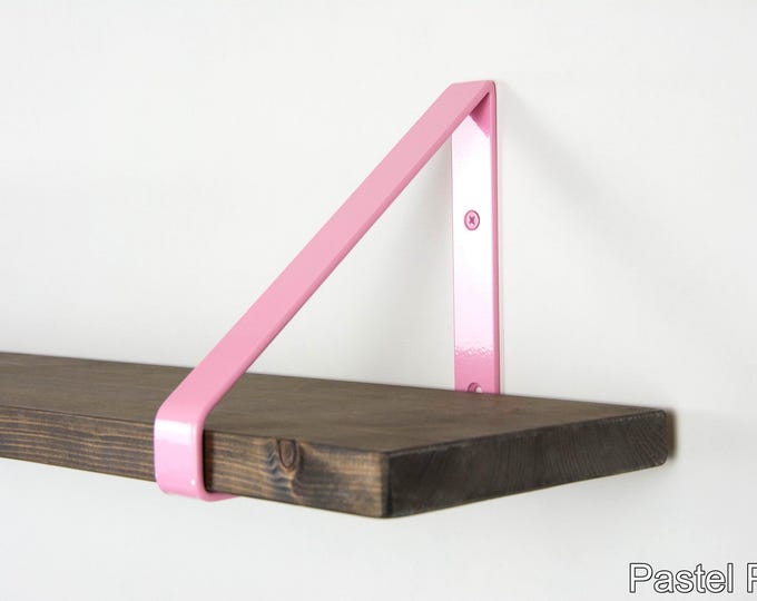 Colorful Handmade Shelf Wall Bracket - Color Pictured Pastel Pink - Triangle Shelf Bracket Design for Vibrant Decor