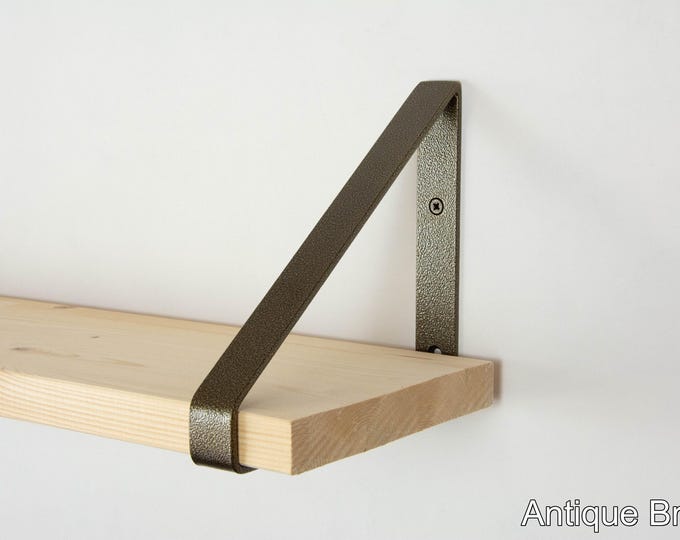 Metal Shelf Bracket - Color Pictured Antique Brass - Heavy Duty Bracket - Book Shelf - Triangle Bracket - Bracket