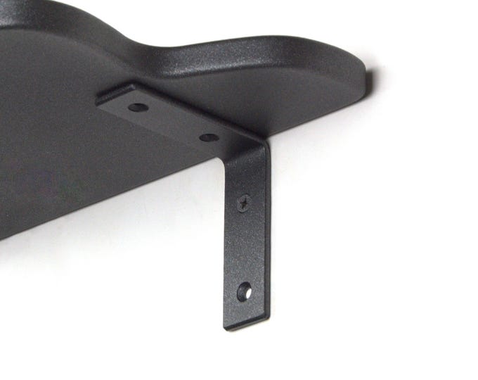 Sleek Shelf Support - Sand Textured Black Shelf Bracket, Durable Wall Mount, Modern Floating Shelf Bracket