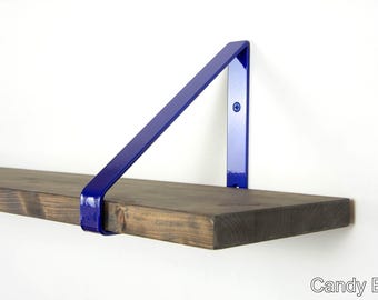 Modern Shelf Bracket - Color Pictured Candy Blue - Shelf Bracket - Heavy Duty Bracket - Metal Bracket - Shelving