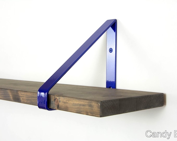 Modern Shelf Bracket - Color Pictured Candy Blue - Shelf Bracket - Heavy Duty Bracket - Metal Bracket - Shelving