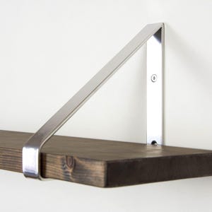 Modern Shelf Bracket - Color Pictured Chrome -  Book Shelf Bracket - Heavy Duty Bracket