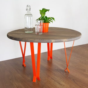 End Table Legs, Metal Table Legs, DIY Table legs, Small Dining Table Legs, Metal Desk Leg, Orange Matte Color image 2
