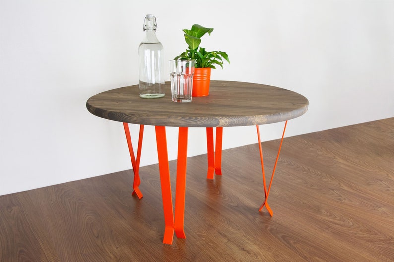 End Table Legs, Metal Table Legs, DIY Table legs, Small Dining Table Legs, Metal Desk Leg, Orange Matte Color image 2