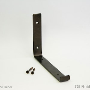Steel Brackets Oil Rubbed Bronze Powder Coated - Newest J Design - Heavy Duty Brackets - Shelf Brackets -  Open Shelving - Screws Included