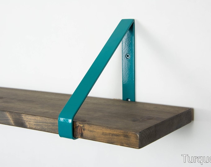 Colorful Shelf Bracket For Book Shelf - Color Pictured Turquoise - Wall Shelf Support for Organization, Great Gift for Interior Design Fans