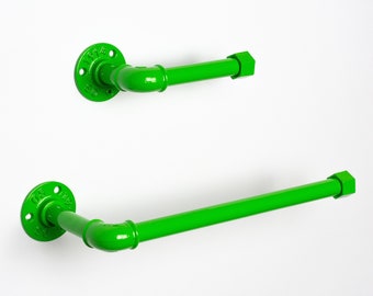 Toilet Roll Holder, Paper Towel Holder, Towel Rack, Urban Decor, Space Saver, Color Pictured Green Gloss