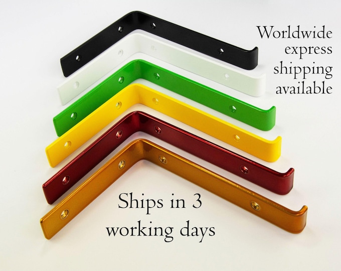 Steel Bracket Bright Candy Powder Coated -  Heavy Duty Brackets - Shelf Brackets -  Open Shelving - Screws Included