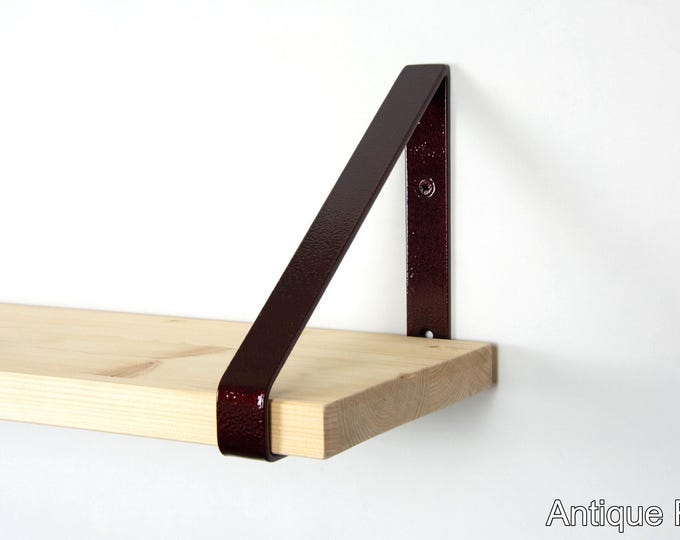 Decorative Metal Shelf Brackets - Color Pictured Antique Red - Elegant Wall Mounts – Ideal Gift for Housewarming or DIY Decor Lovers