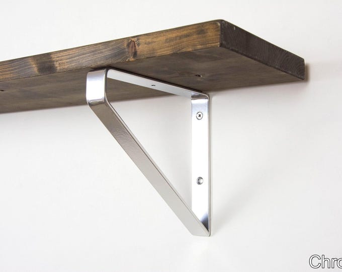 Modern Shelf Bracket - Color Pictured Chrome - Shelf Bracket - Shelving - Heavy Duty Bracket - Metal Shelf Bracket