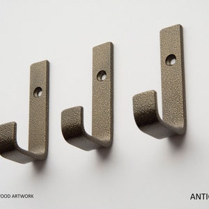 Wall Hooks from Steel, Simple Coat Towel Hooks, Single Hook Choose Your Color image 3