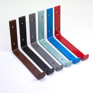 Soportes abiertos para estanterías - Diseño en J - Soportes metálicos para estanterías - Soportes de acero - Elija entre más de 60 colores