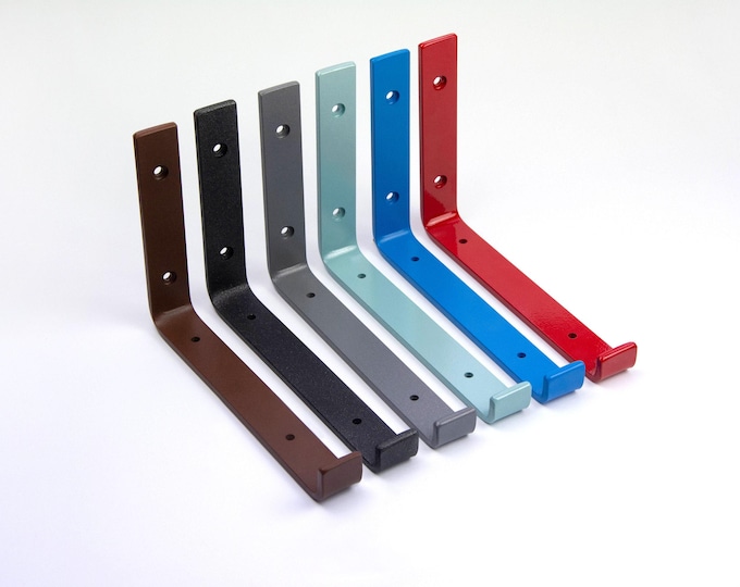 Open Shelving Brackets - Newest J Design - Metal Shelf Brackets - Steel Brackets - Choose From 60+ Colors