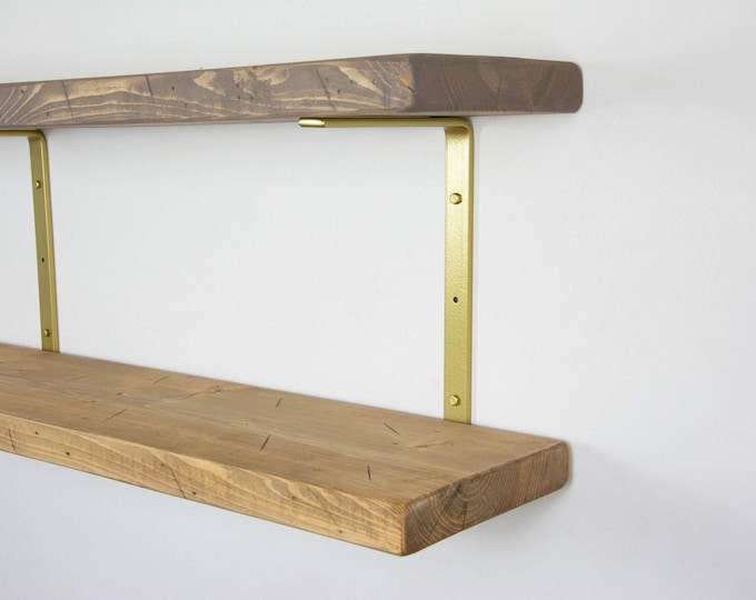 Double Shelf Steel Brackets, Powder Coated Newest U/C Shape Design - Heavy Duty Bracket, Double Shelving, Organization, Hardware Included