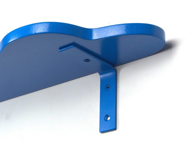 Blue Matte Shelf Bracket - Durable Metal Support for Wall Shelves, Floating Shelf Holder, Colorful Modern Home Hardware
