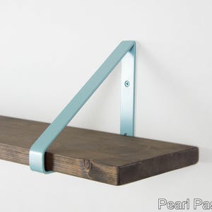 Handmade Triangle Shelf Bracket - Color Pictured Pearl Pastel Blue - Colorful Wall Mounting Bracket for Shelf image 1