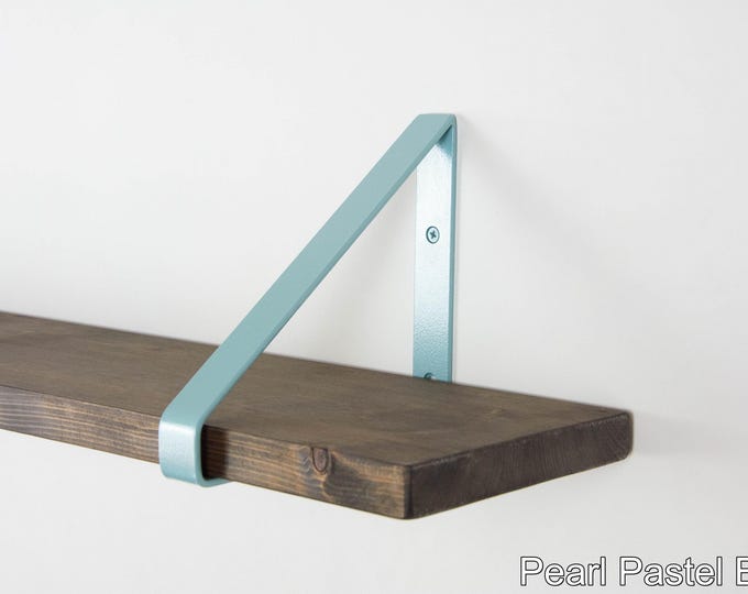 Handmade Triangle Shelf Bracket - Color Pictured Pearl Pastel Blue - Colorful Wall Mounting Bracket for Shelf