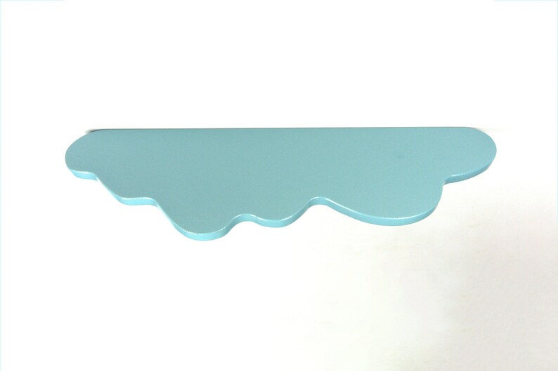 Light Blue Wavy Shelf - Floating Plant Shelf, Bohemian Home Decor, Wall Mounted Shelf, Danish Pastel image 6