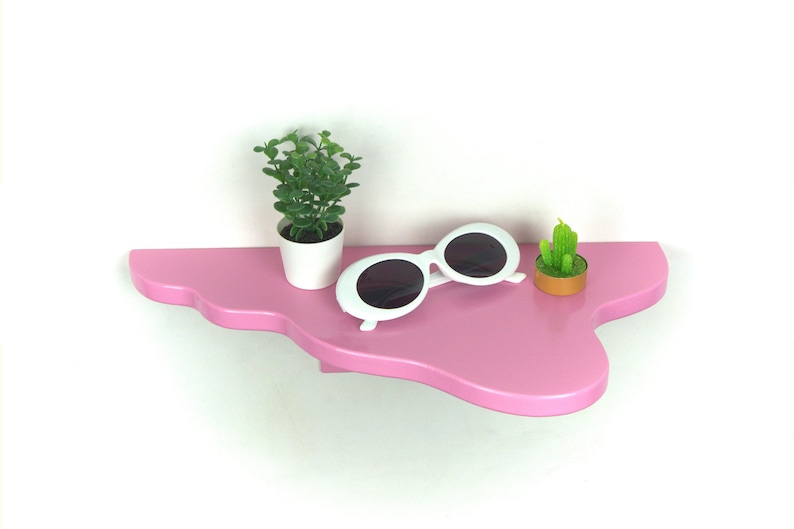 Wavy Shelf - Pastel Pink Shelf, Maximalist Decor, Danish Pastel, Wall Mounted Shelf, Colorful Home Decor image 3