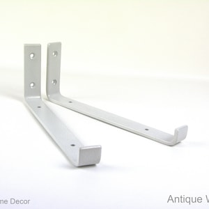 Floating Steel Shelf Bracket - Free Shipping - Rustic Heavy-Duty Bracket - Antique White Gold