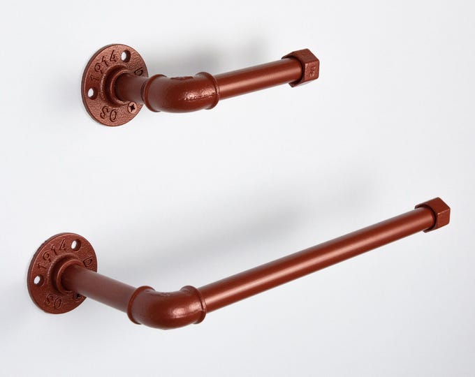 Toilet Roll Holder, Paper Towel Holder, Towel Rack, Urban Decor, Space Saver, Color Pictured Copper Pearl