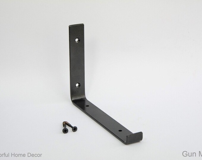 Steel Brackets Gun Metal Powder Coated - Newest J Design - Heavy Duty Brackets - Shelf Brackets -  Open Shelving - Screws Included