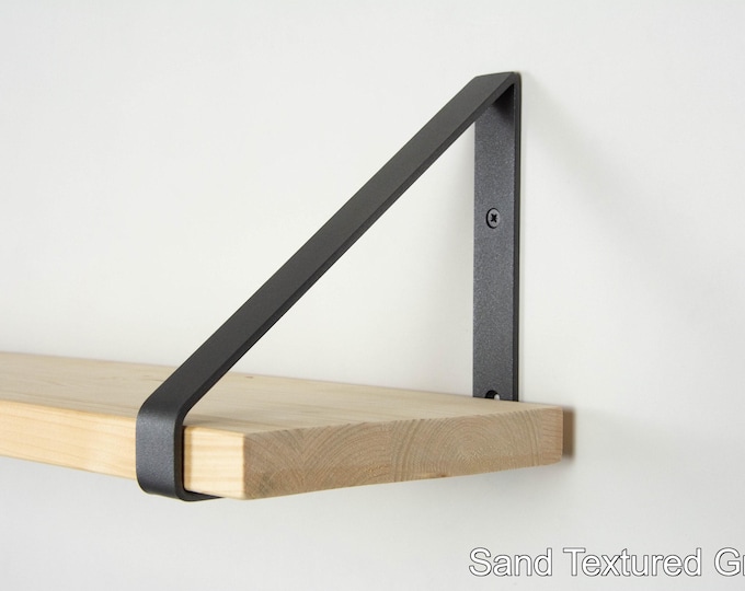 Metal Shelf Bracket -  Color Pictured Sand Textured Gray - Heavy Duty Bracket - Shelving - Shelf Bracket