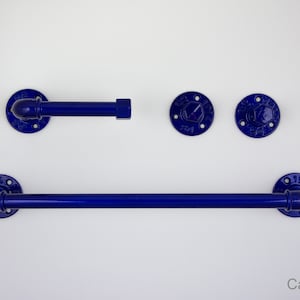 Set da bagno con tubi da 4 pezzi, portasciugamani con tubi, porta rotolo di carta igienica, gancio per asciugamani, gancio da parete, bagno industriale, organizzazione della casa