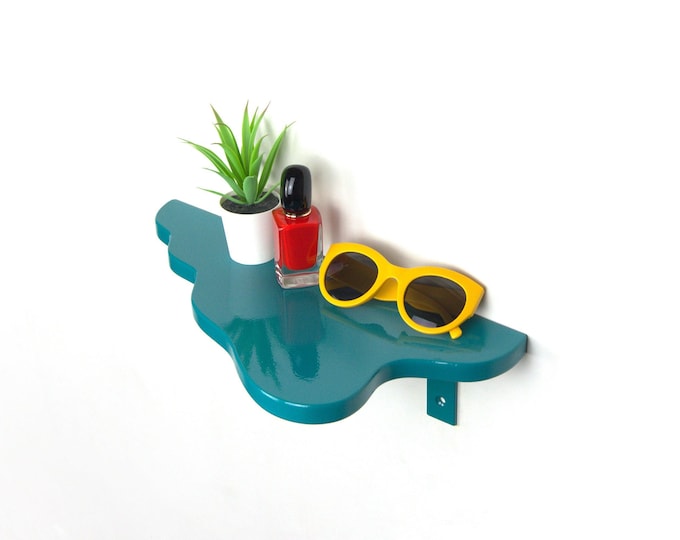 Colorful Shelf - Turquoise Shelf,  Wall Art, Home Decor, Aesthetic Decor, Bohemian Decor, Wavy Shelf