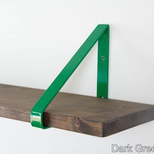 Soporte de Estante Colgante - Escuadra Triangular Verde Oscuro Brillante - Soporte Metálico